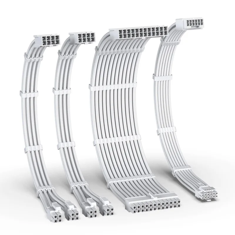 EZDIY-FAB PSU Cable Extension Kit, 16AWG (All White)